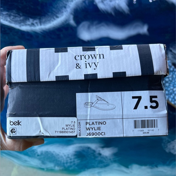 SALE! NEW! X2 Crown & Ivy Sandals - Gold and Blue pair Size 7.5 BUNDLE or BUY! - Picture 2 of 4